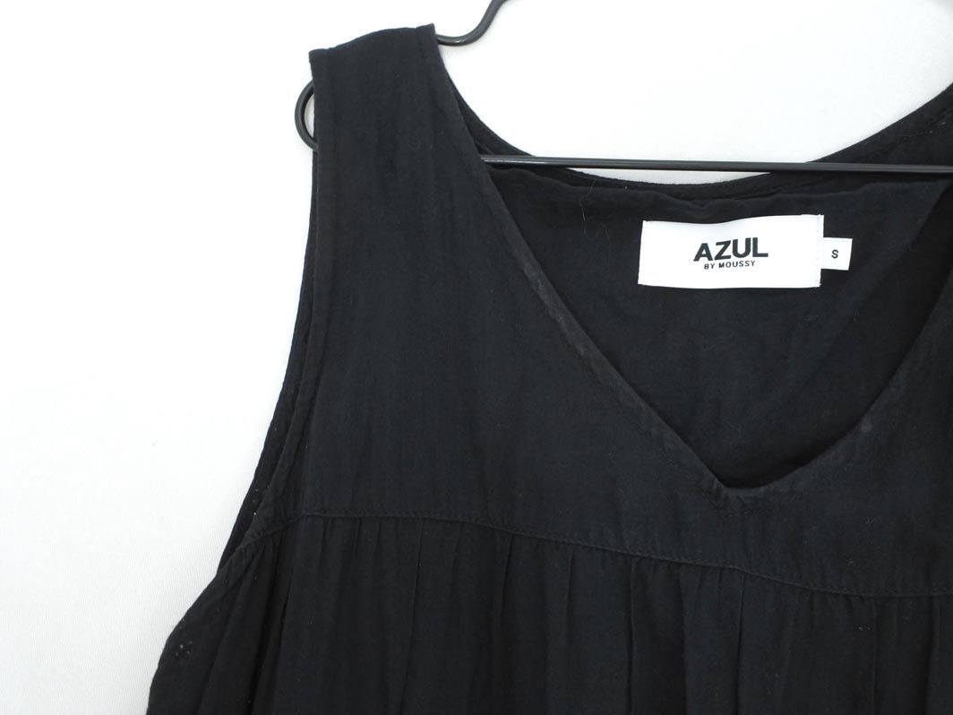 AZUL BY MOUSSY アズールバイマウジー ティアード ノースリーブ ワンピース sizeS/黒 ■◆ レディース