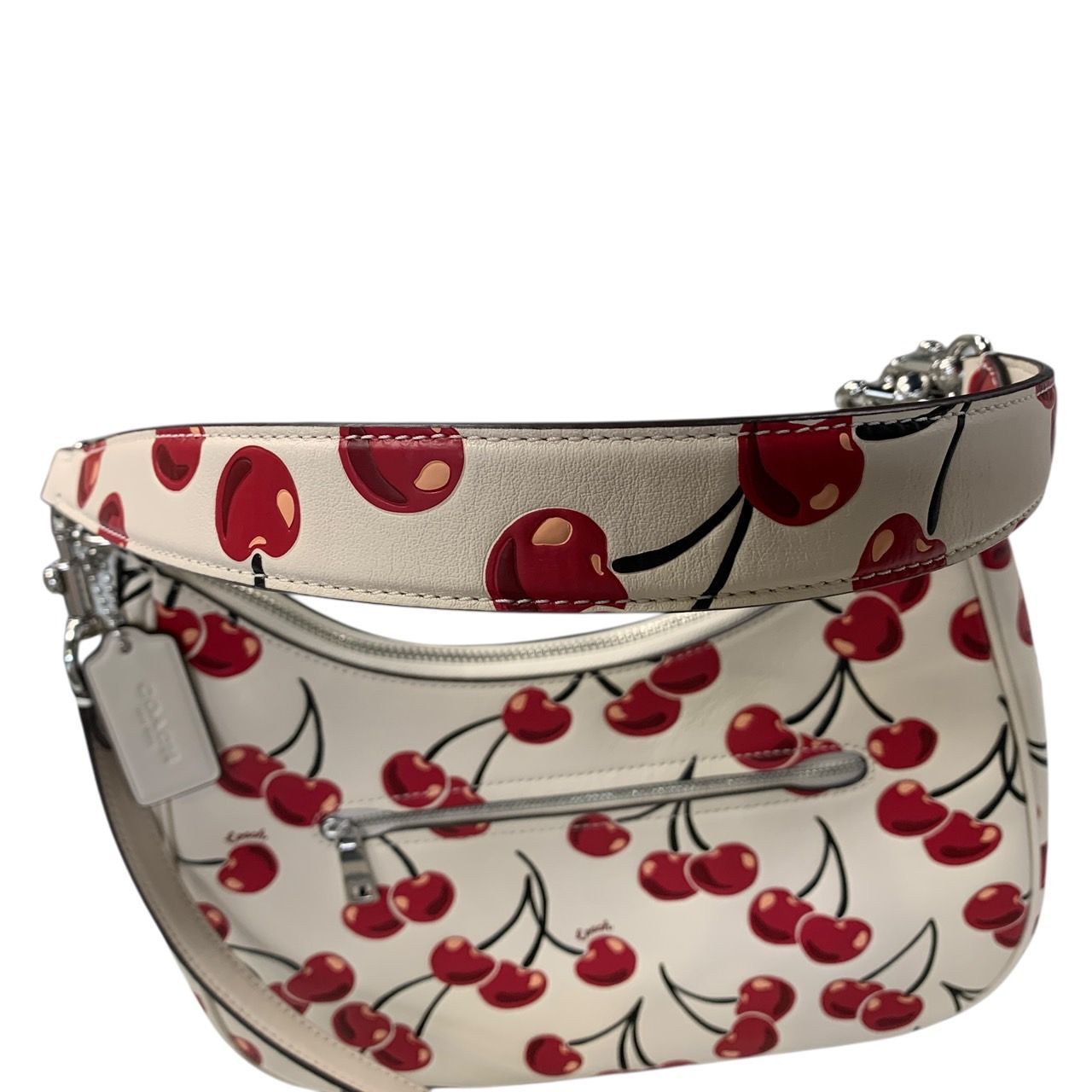 ♪2696 COACH コーチ テリ ホーボー バッグ・チェリー プリント