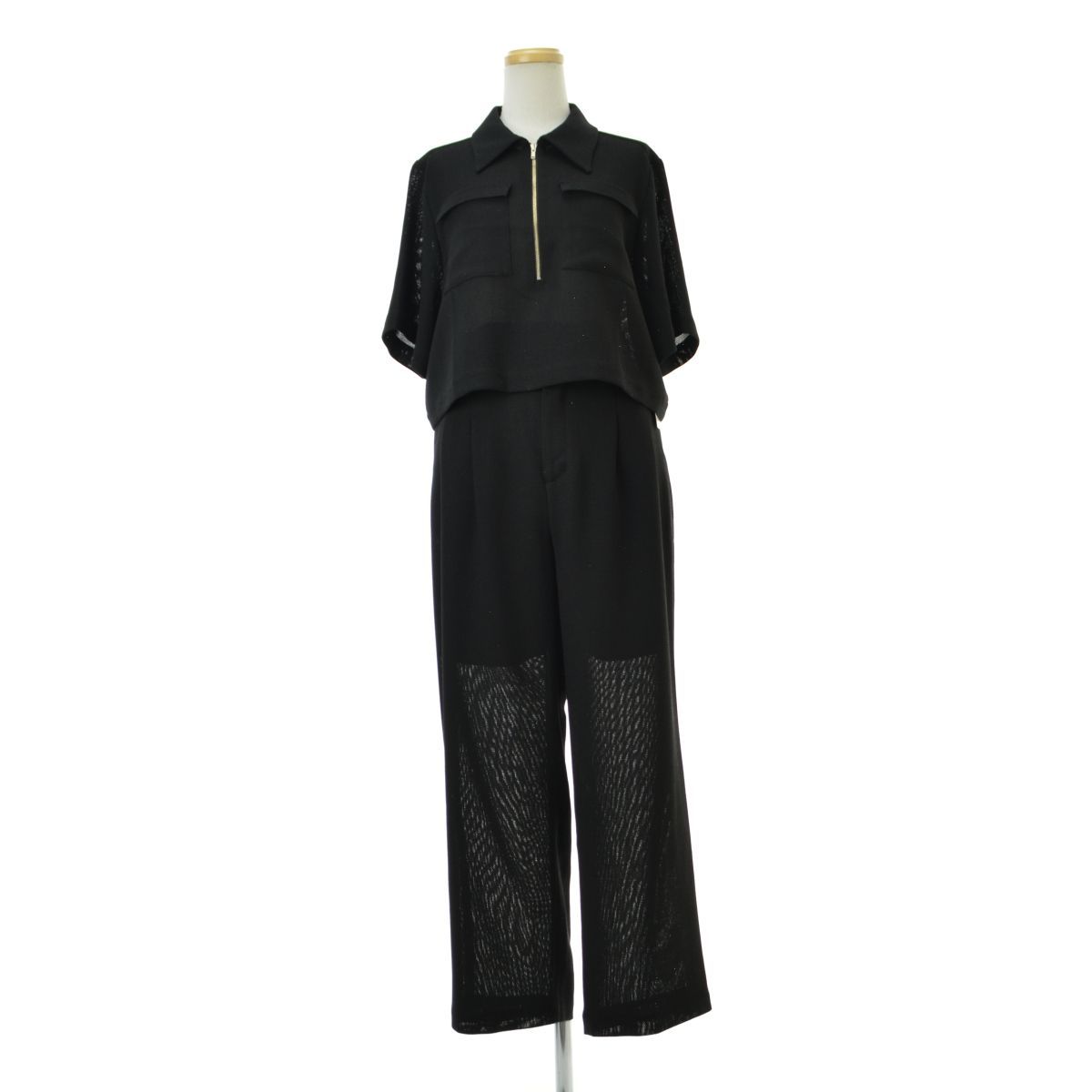 STUDIOUS】23SS フロントZIPメッシュクロスシャツ + メッシュ