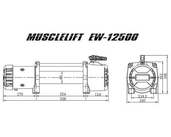 マッスルリフト MuscleLift 12V 12500LBS 電動ウインチ シンセティック