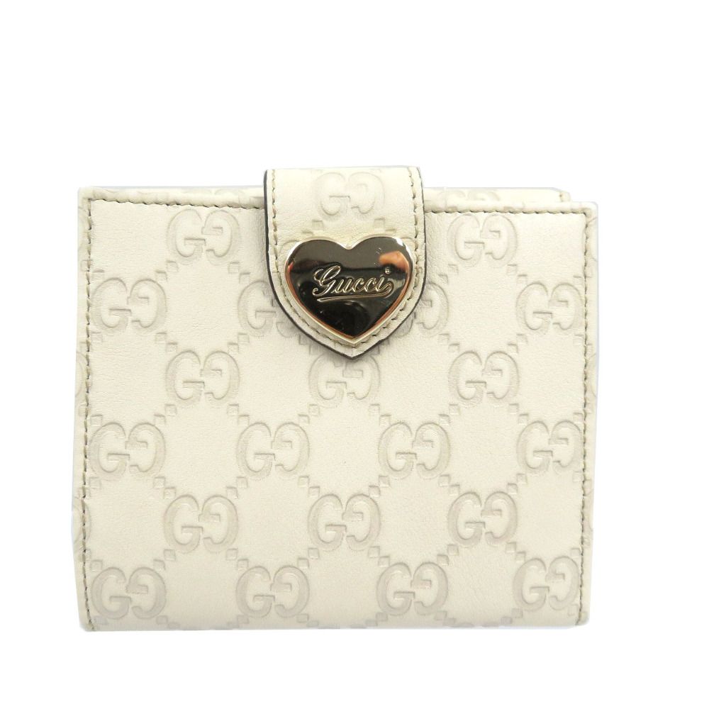 【未使用】Gucci 財布　ハート♡金具 GUCCI グッチ 203549 GGキャンバス ハート金具 Wホック財布 ブラック