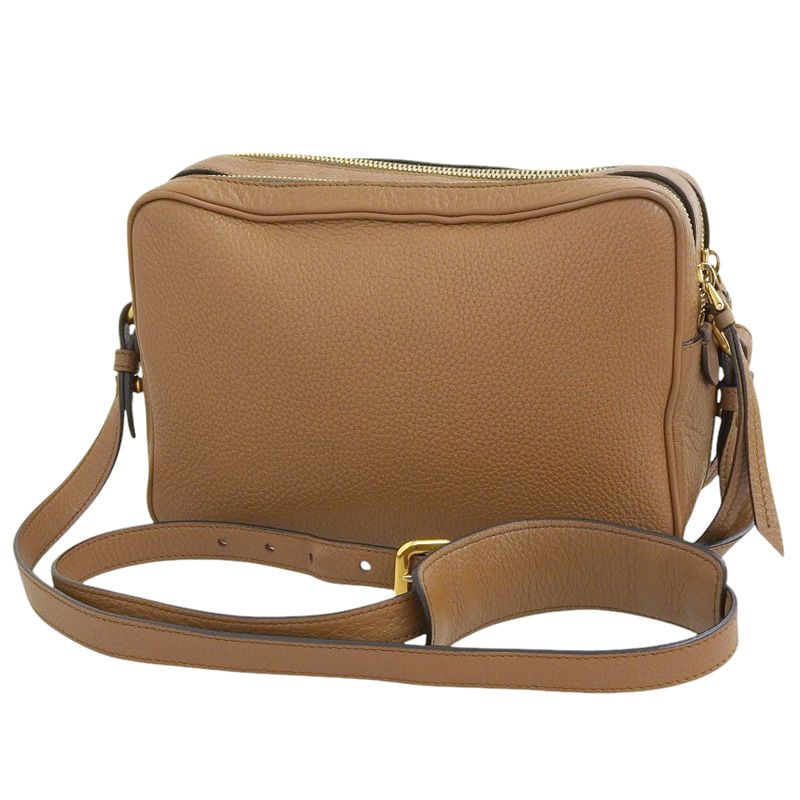プラダ PRADA カメラバッグ ショルダーバッグ レザー ブラウン 1BH079 中古 新入荷 OB2514 プラダ PRADA カメラバッグ ショルダーバッグ レザー ブラウン 1BH079