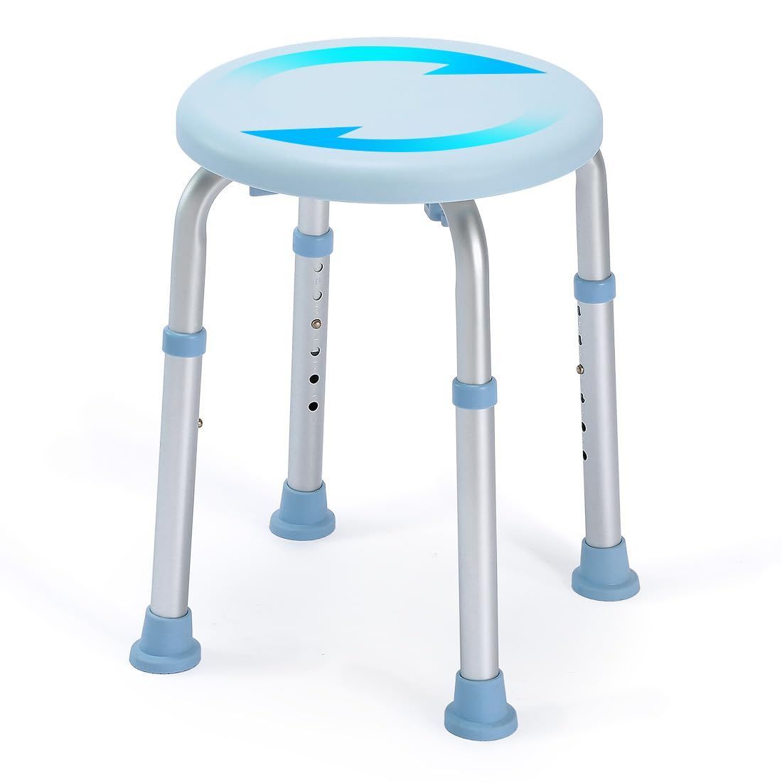 360度回転式シャワーチェア 工具不要で調節 なシャワースツール 風呂椅子 アルミ製 軽量介護チェア OasisSpace 転倒防止 ベンチ 立ち上がり補助 耐荷重140kg 日本語説明書付き