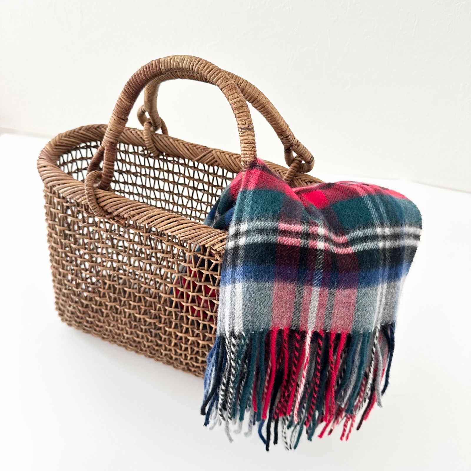 あけび かごバッグ こだし編み 透かし編み トートバッグ 手編み