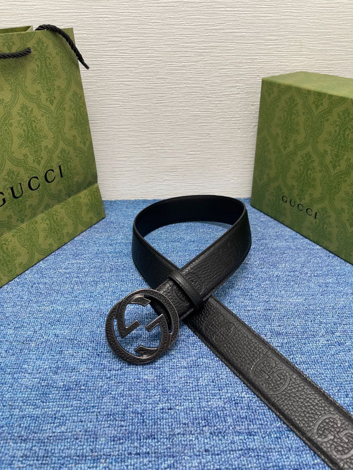 大幅値下げ‼️GUCCI ブラックレザーベルト ダブルGロゴ ダブルG スリムベルト ・ブラック レザー | GUCCI公式