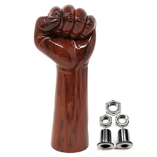 ALTEED シフトノブ 拳ハンドデザイン ダークブラウンウッド 150mm M8M10M12-1.25ピッチ トラック乗用車等