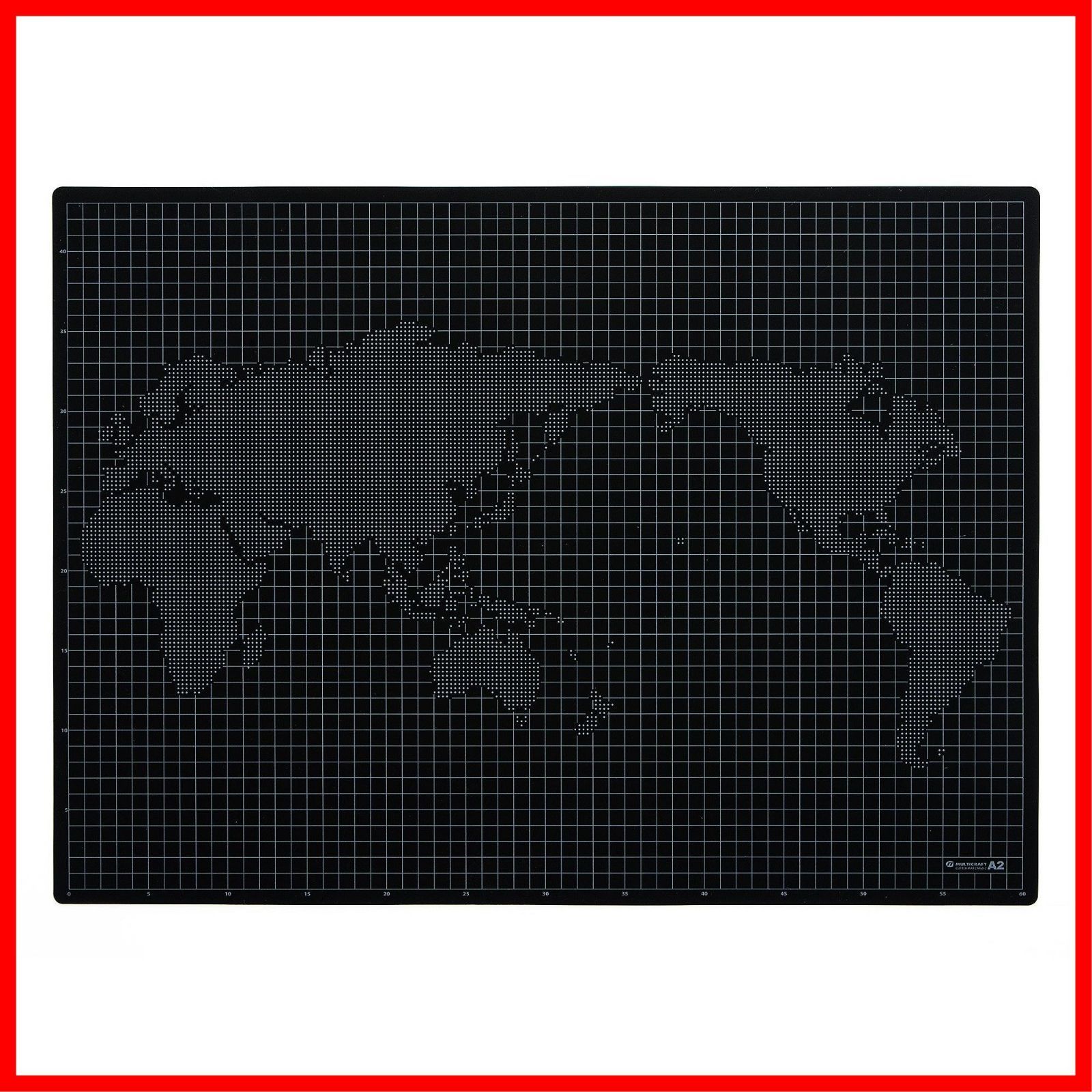 商品 A2サイズ 450x620x2mm カッターマット 大判 三層構造 両面使用 ブラック|ライトグレー 角利 KAKURI 1cmグリッド付 デスクマット マルチクラフト CMGB-2