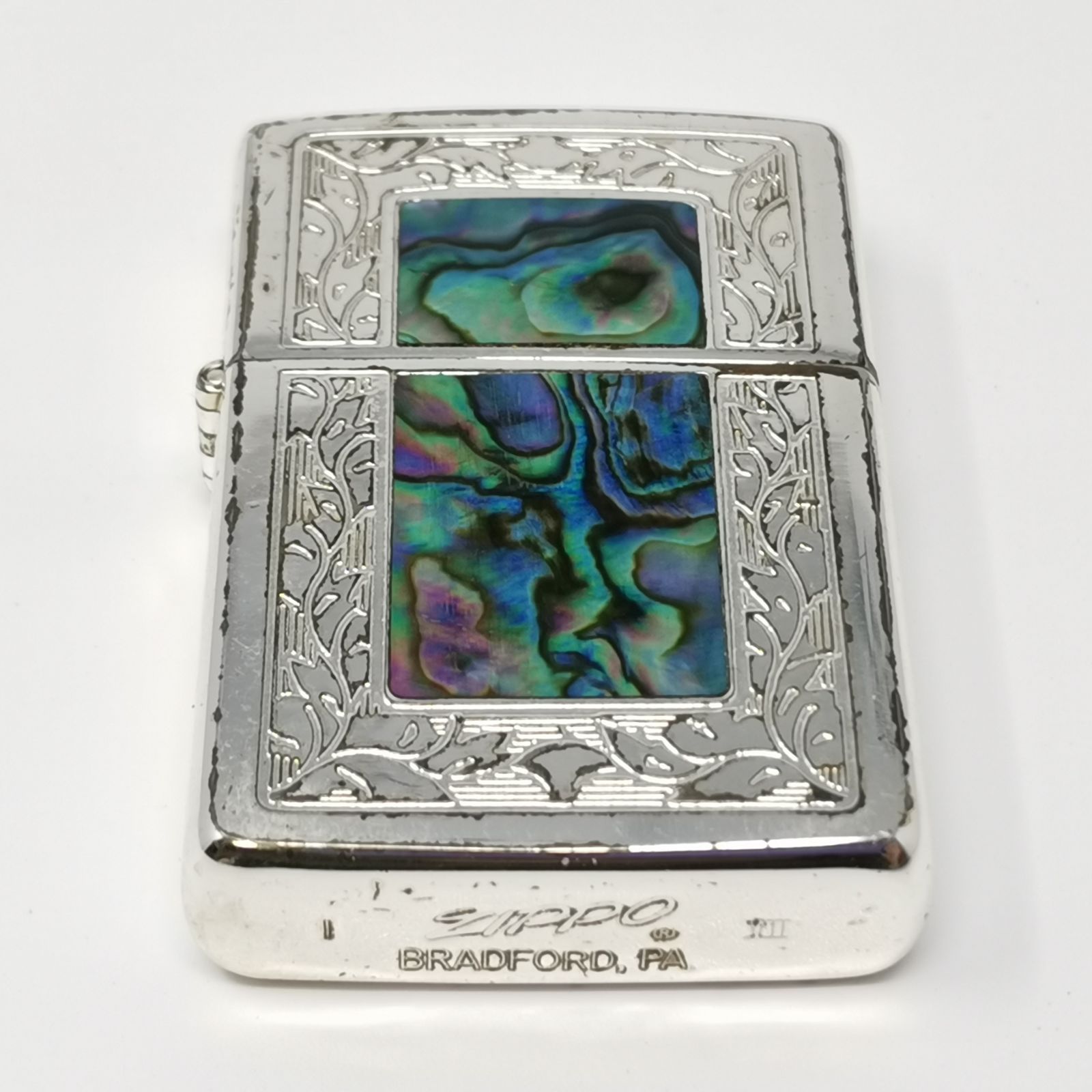 ジッポー ライター シェル シルバー 火花 済み 貝貼り 管理番号KKVUKO297 WWW_KANDAIZUMI_COM