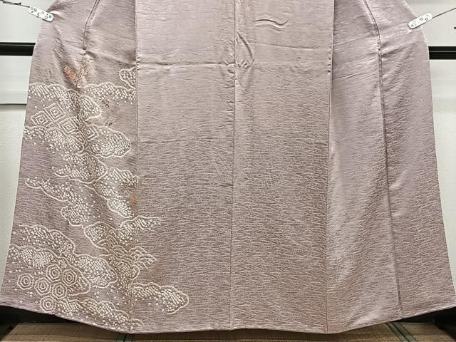付下げ 袷 錦寿縮緬 ちりめん たちばな 刺繍 牛若丸と弁慶