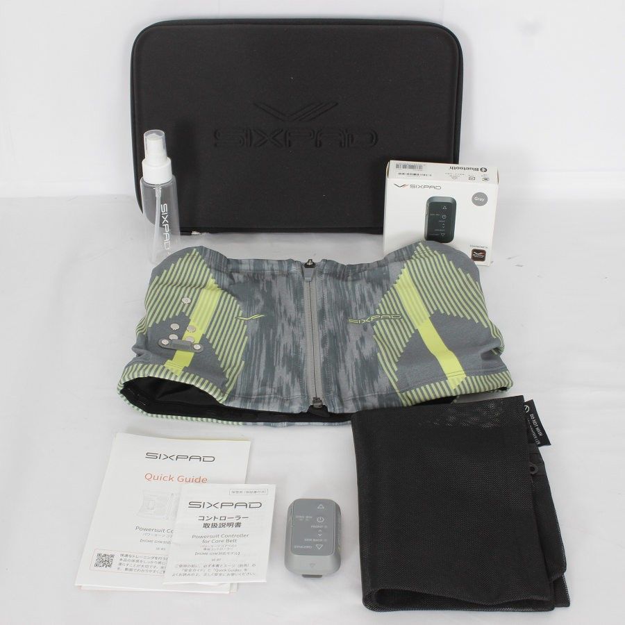 【美品】MTG SIXPAD Powersuit Core Belt SE-BS-14B-M GRAY ホームジム対応モデル Mサイズ シックスパッド パワースーツ コアベルト 本体