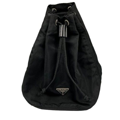 PRADA ブラック ナイロン 巾着ポーチ PRADA/プラダ】テスートナイロン 巾着ポーチ/ハンドバッグ