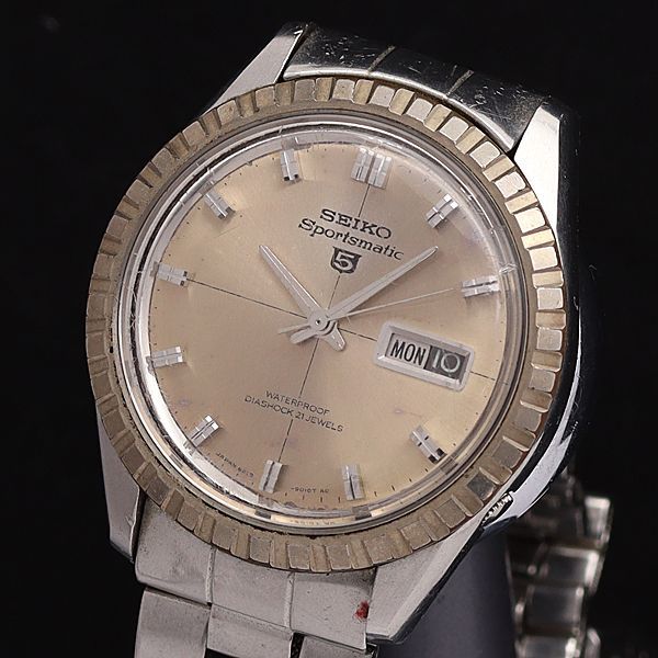 SEIKO 5 マチック 21JEWELS 腕時計 シルバーベルトシルバー