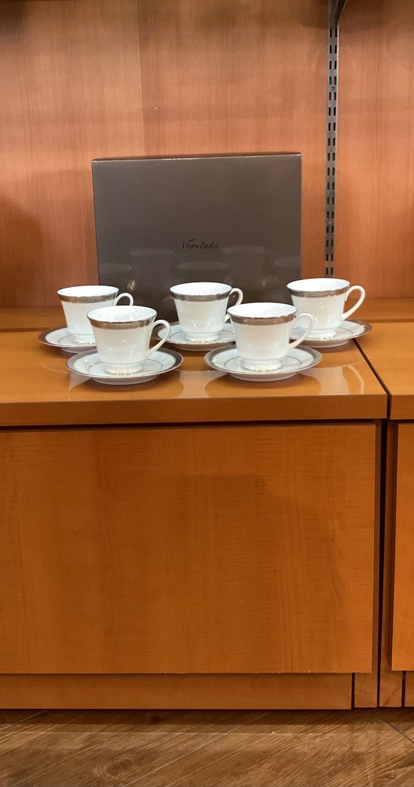 ノリタケ シグニチャープラチナ ティー・コーヒー碗皿 5客セット