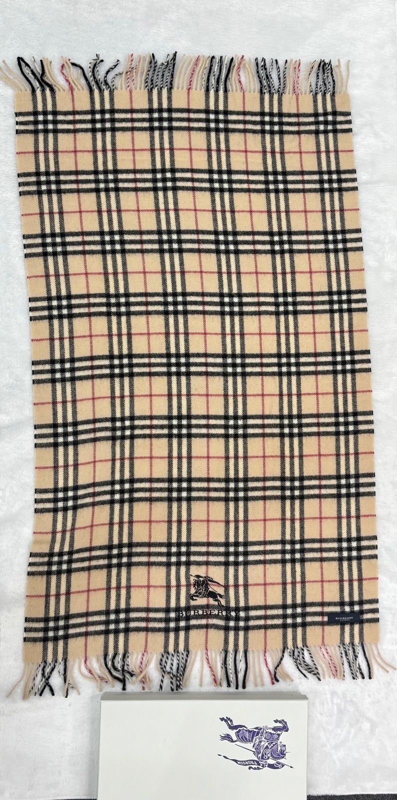 ♥ Burberryバーバリー|チェック ウールショール|ひざ掛け|65x120cm