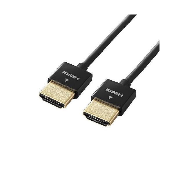 (まとめ)エレコム イーサネット対応スーパースリムHDMIケーブル(A-A) DH-HD14SS07BK