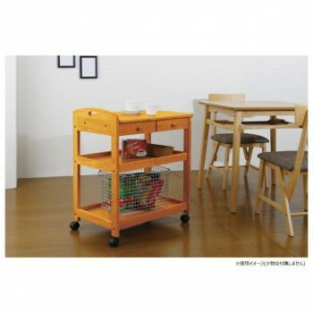 弘益(KOEKI) UTILITY 木製キッチンワゴン ブラウン ショップ KW600HBR