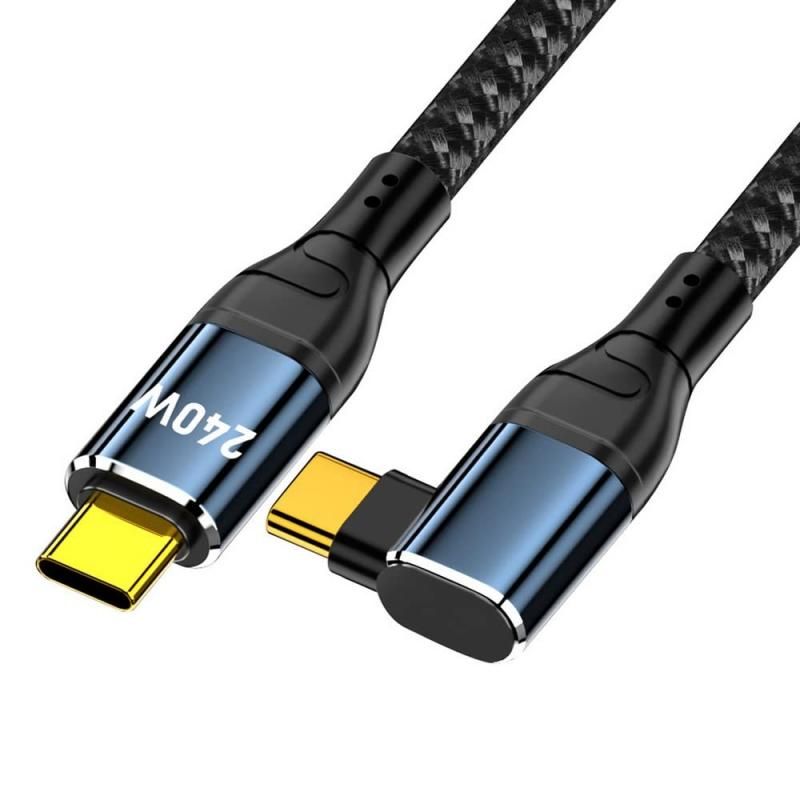 xiwai 48V 5A USB-C充電コード 3M Type-C 100W充電対応 48Gbps データケーブル ノートPC タブレット スマホ ストレートに最適 3M 左 右 アングル