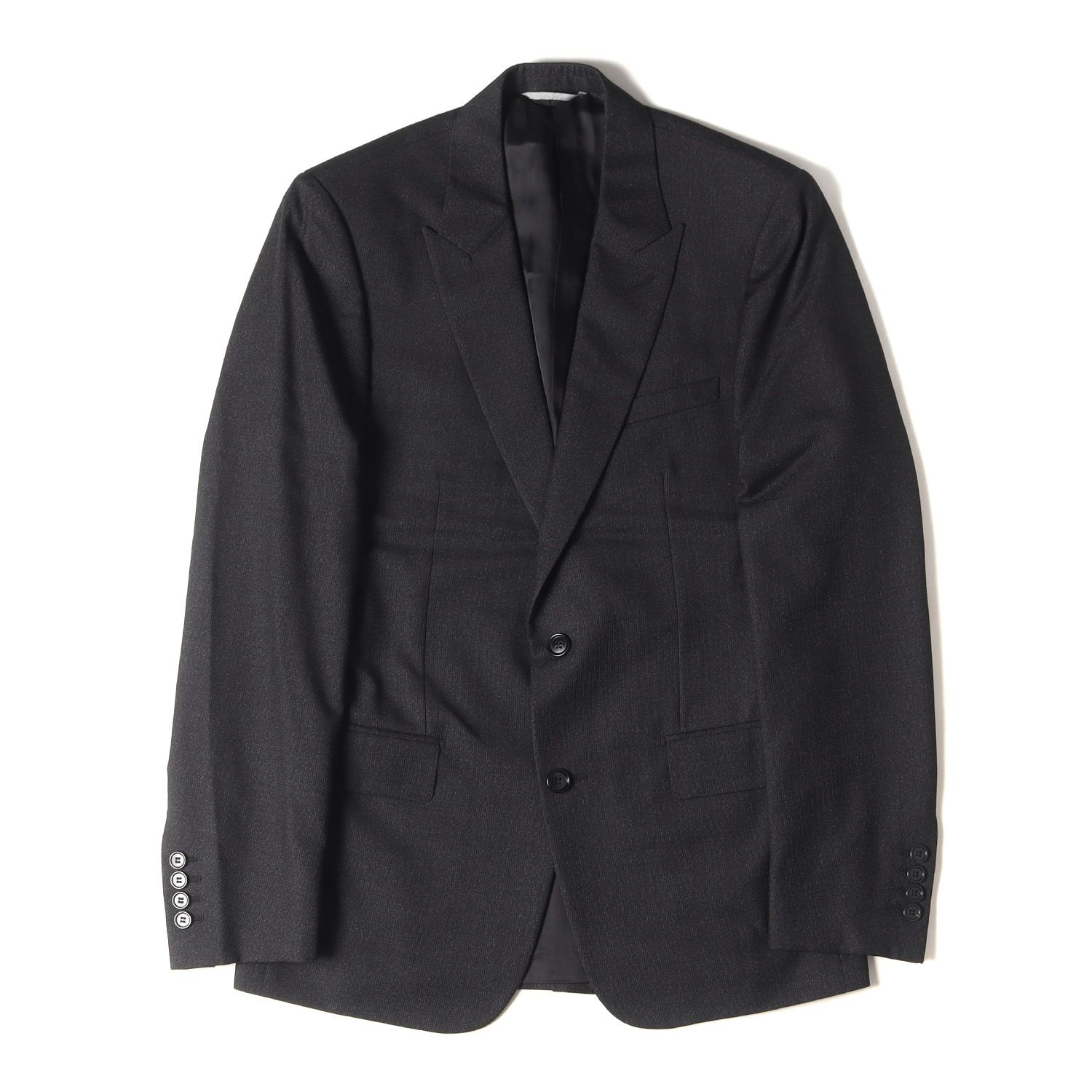 シルク混/UNITED ARROWS テイラードジャケット 黒 52 イタリア製 シルク混/UNITED ARROWS テイラードジャケット 黒 52 イタリア製
