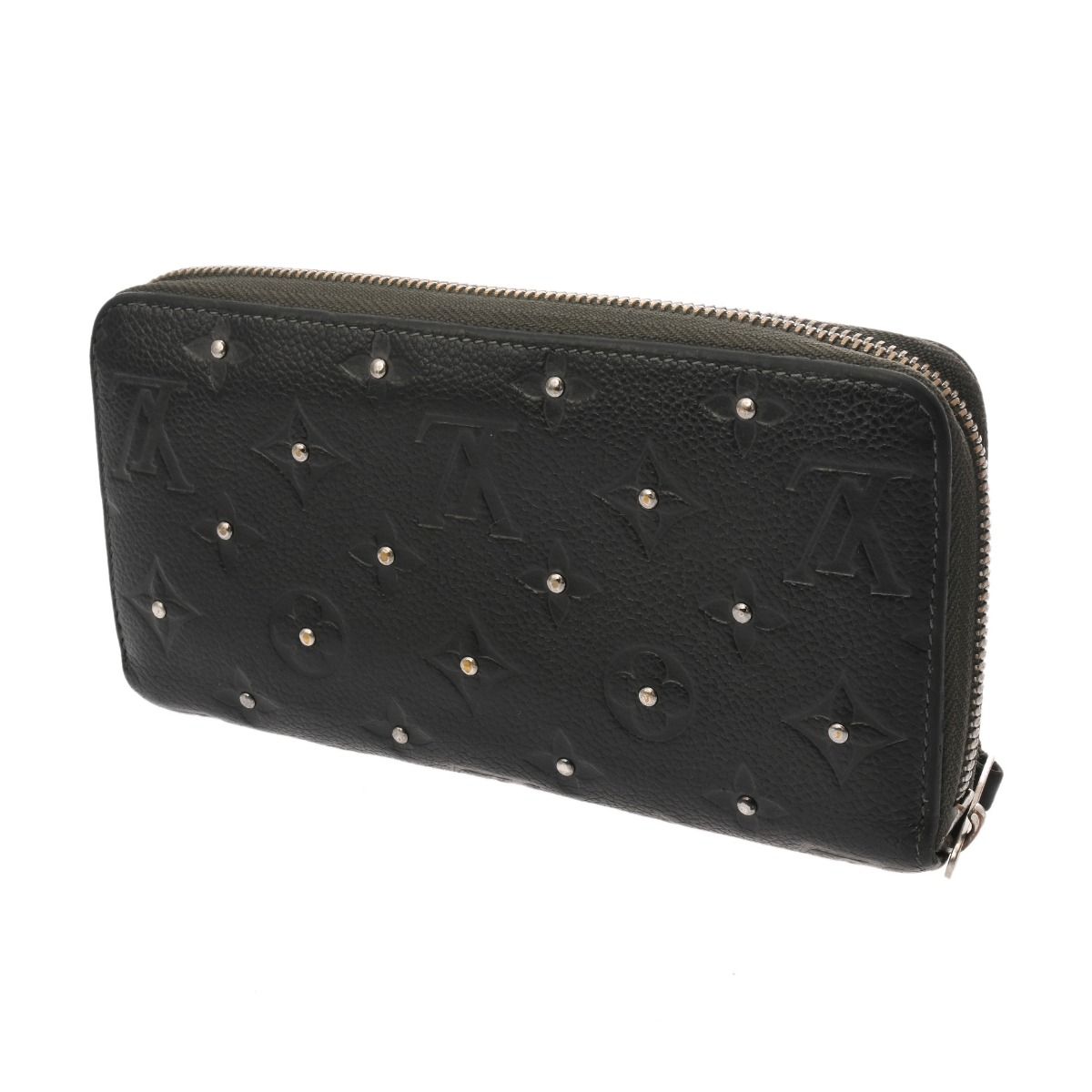 ルイヴィトン モノグラムアンプラント ジッピーウォレット スタッズ プラティーヌ M61442 ユニセックス レザー 長財布