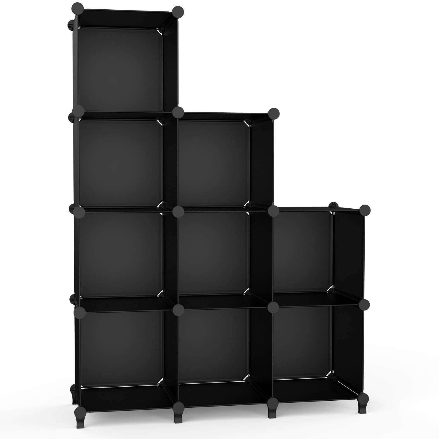 大容量 整理棚収納 ラック ボックス 棚 衣類収納 スチール性 組み立て式 インテリア 簡単組立 収納棚 おしゃれ 本棚 多用途 耐久性 チチロバ(TITIROBA) 省スペース 限定】 ブラック 9ボックス 【