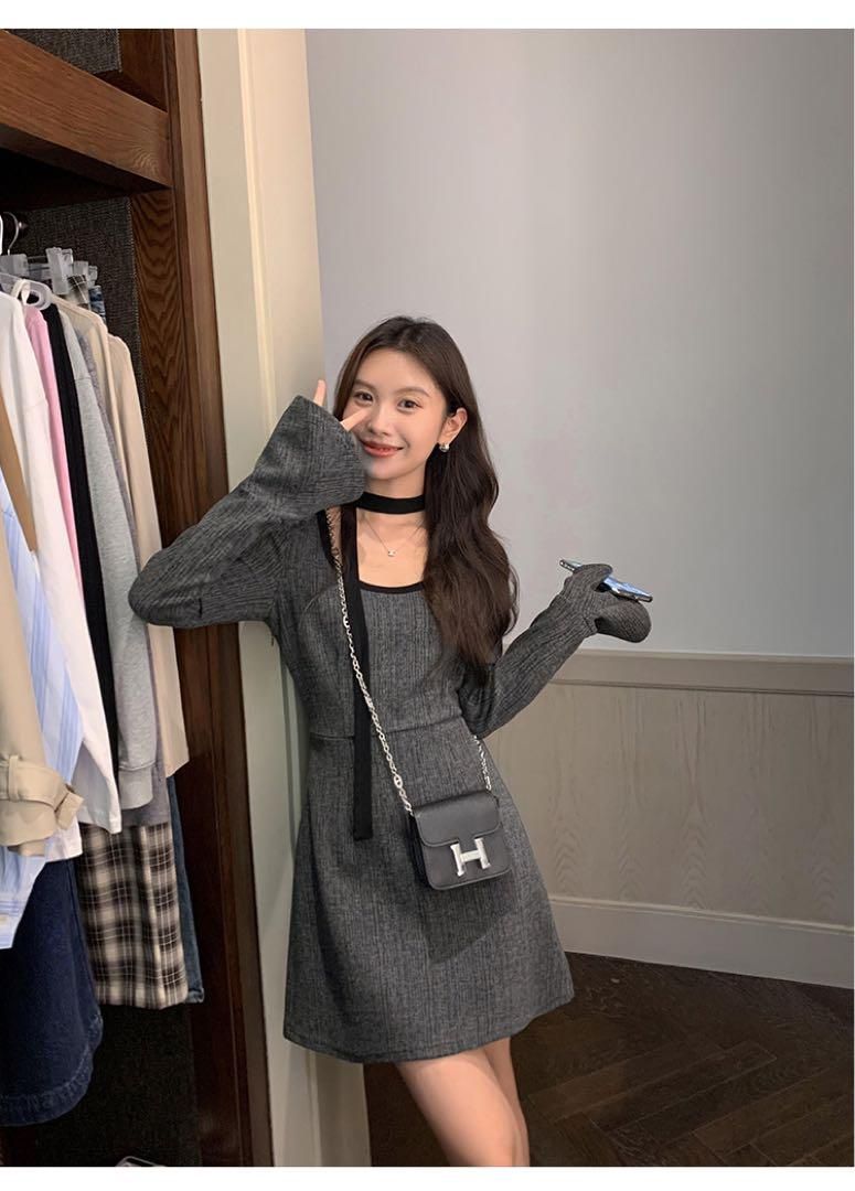 ♥ 上品セクシー ひざ丈ニットミニワンピ デートにも 春のお出かけ着