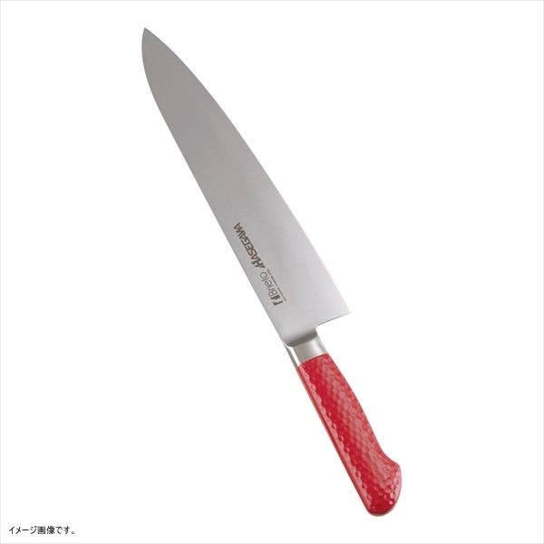 新品】ハセガワ 抗菌カラー庖丁 牛刀 27cm 配送 レッド MGK-27