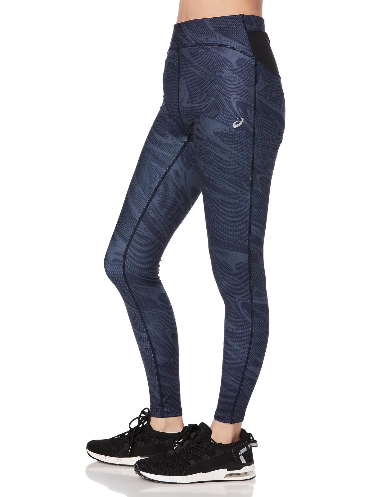 絶対大特恵！ アシックス ランニングウェア ランニンググラフィックマルチポケットタイツ 2012C784 レディース 400 ミッドナイト L