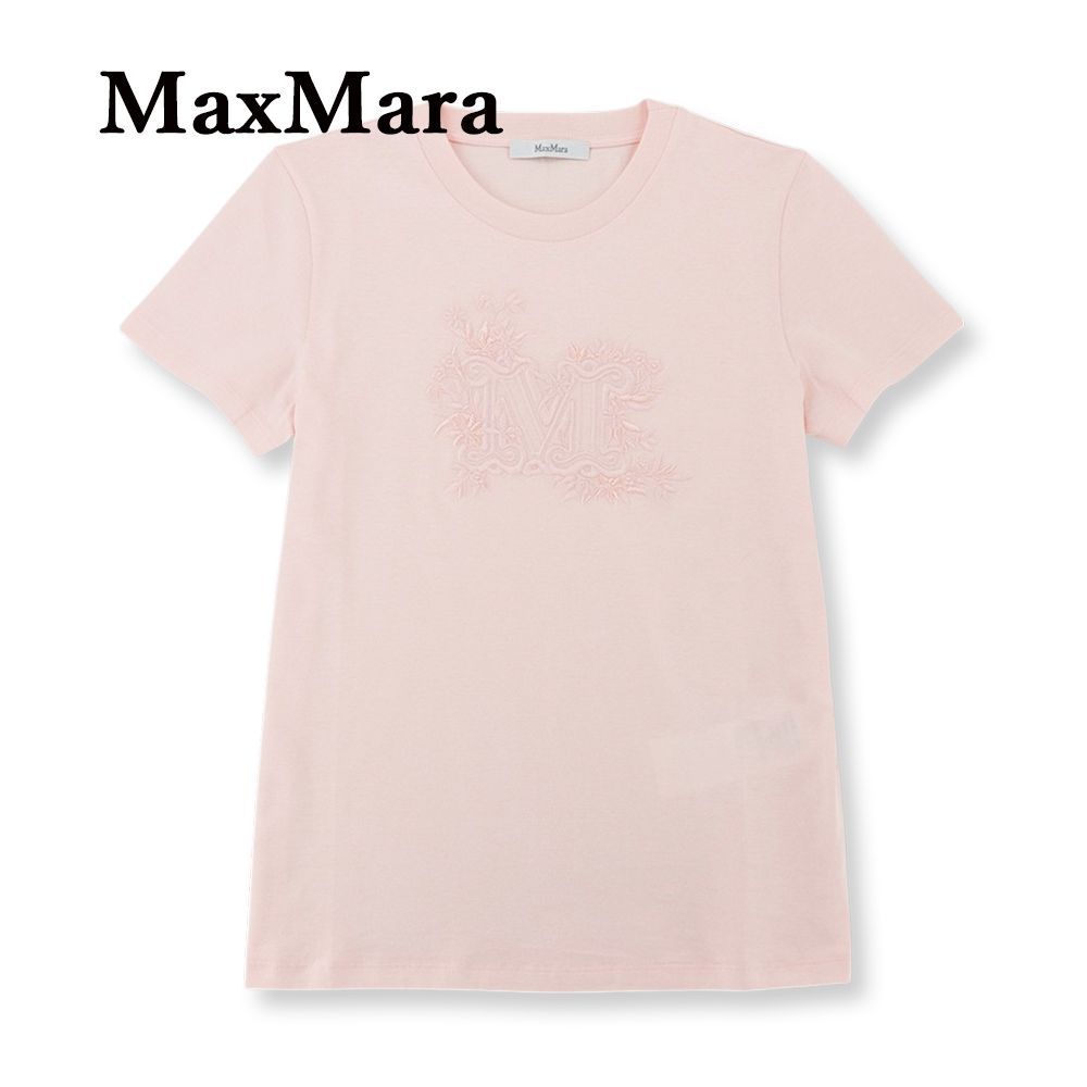 S'MaxMara クルーネック Mロゴ Tシャツ ピンク S´MaxMara クルーネック Mロゴ Tシャツ ピンク
