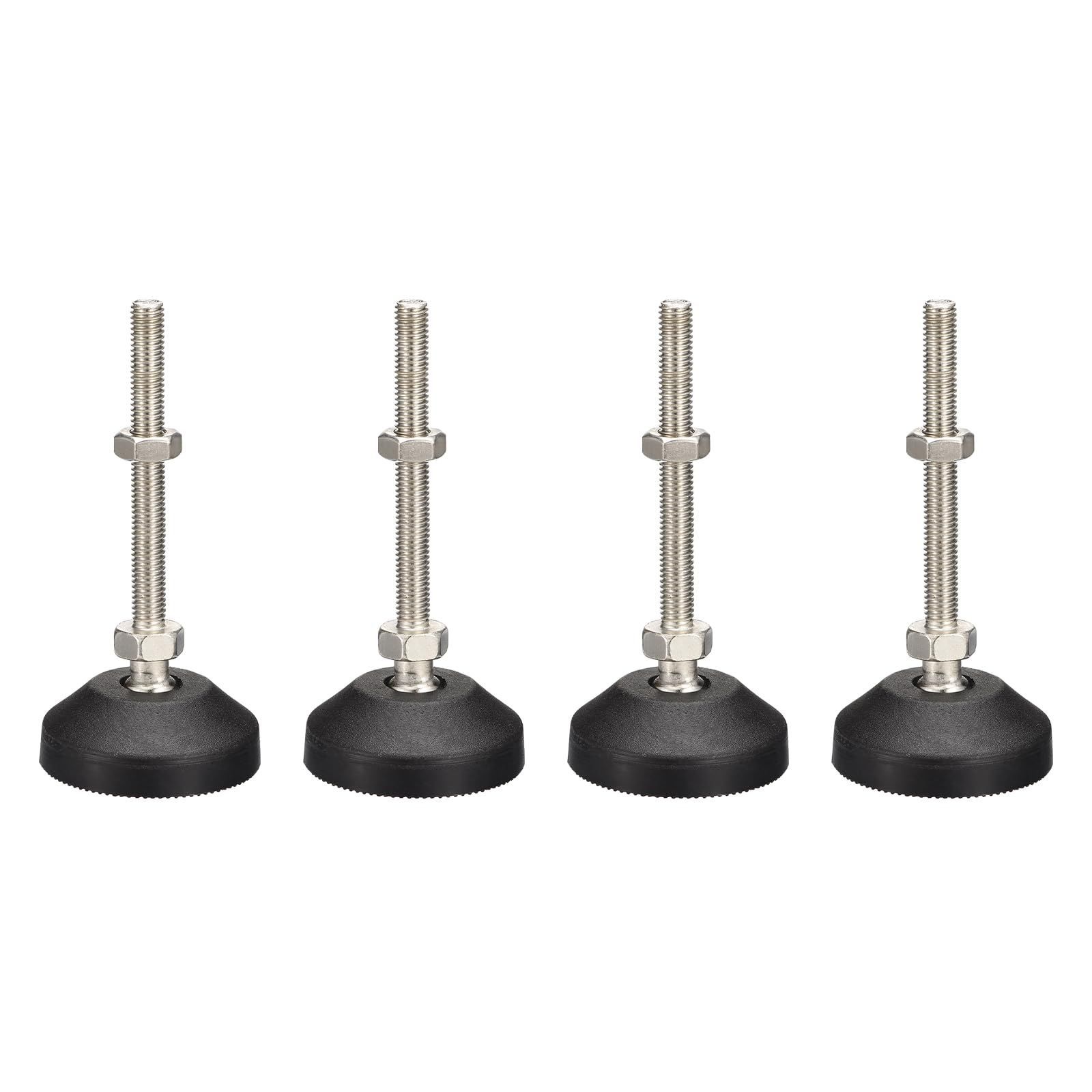 uxcell 家具レベラー 4個セット M8x80x50mm ナイロン製ユニバーサル調整可能な脚 家具工場機械装置用可動式かいてんテーブル脚