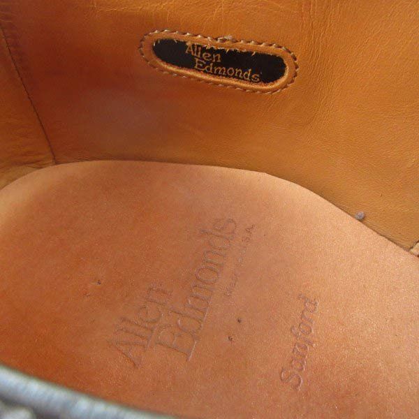 美品 USA製 アレンエドモンズ Sanford セミブローグ シューズ 10D 28cm
