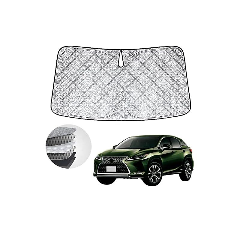 WAIROGA レクサスRX 専用フロントサンシェード 2015年10月~現行 車用サンシェードフロントガラス 日よけ 六層構造 車種専用設計 UVカット 日焼け防止 劣化防止 収納バッグで 簡単に取り付け 吸盤