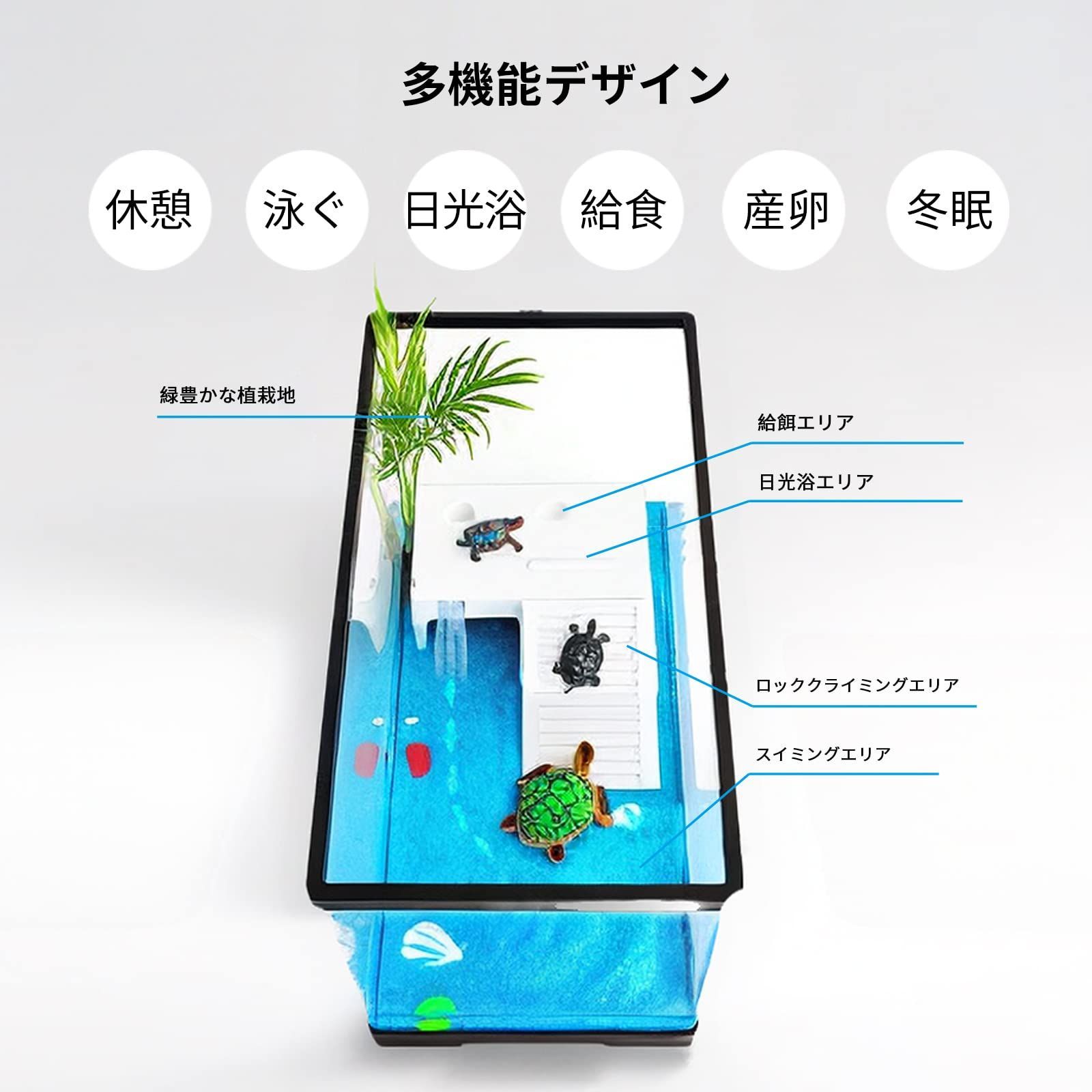 『亀』引取り限定　アクリル水槽セット　150*45*60 Amazon | 亀 水槽 大きい タートルタンク カメ用水槽 アクリル