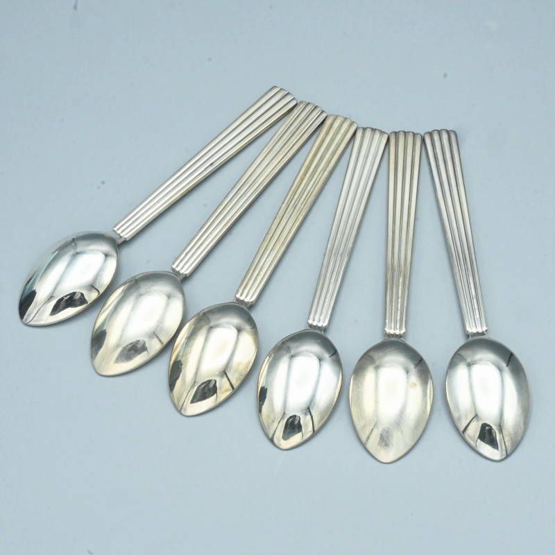 GEORG JENSEN ジョージジェンセン ベルナドッテ シルバープレート ティースプーン コーヒースプーン カトラリー6点セット S 10 k 037