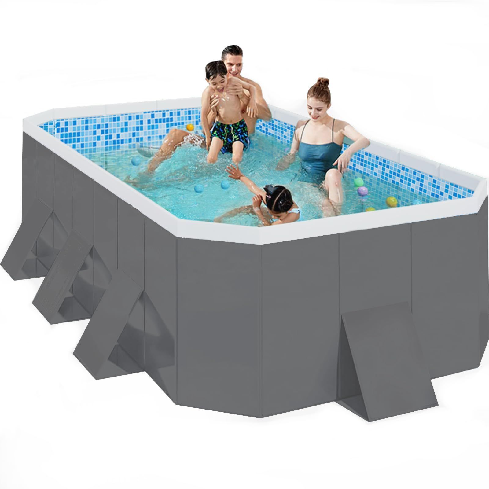 家庭用 自動充気式プール オーニング付き ビニールプール エアー 電動充気型 ボート 肉厚PVC 水泳 プール 3層 おしゃれ ファミリープール 2025新入荷 ファミリープール 自動インフレータープール オーニング