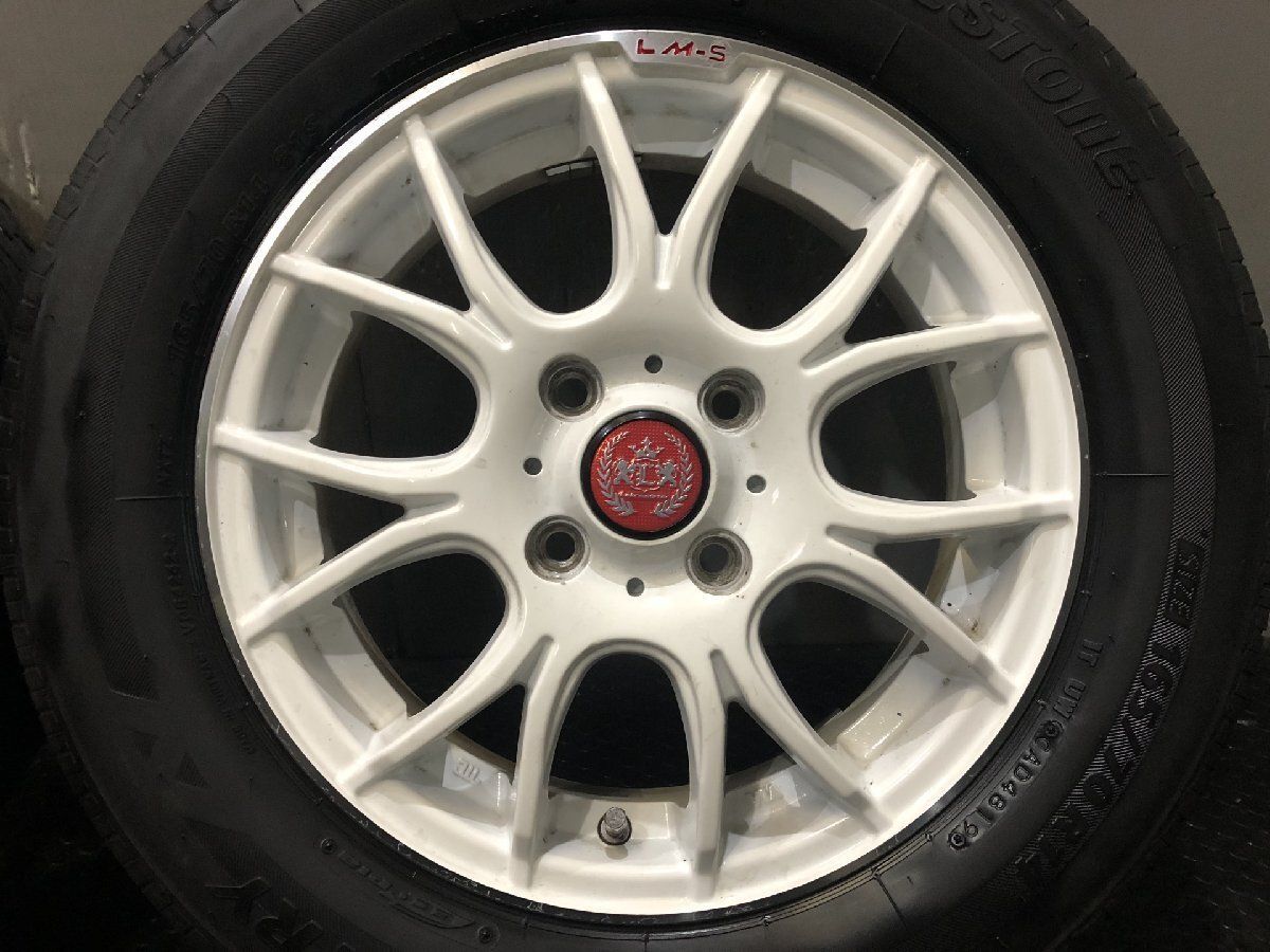 【BS NEXTRY 165/70R14】夏タイヤ【Lehrmeister LM-S レアマイスター 14インチ 4.5J4HPCD100+45】19年製 ホワイト ハスラー等　(VTN076)