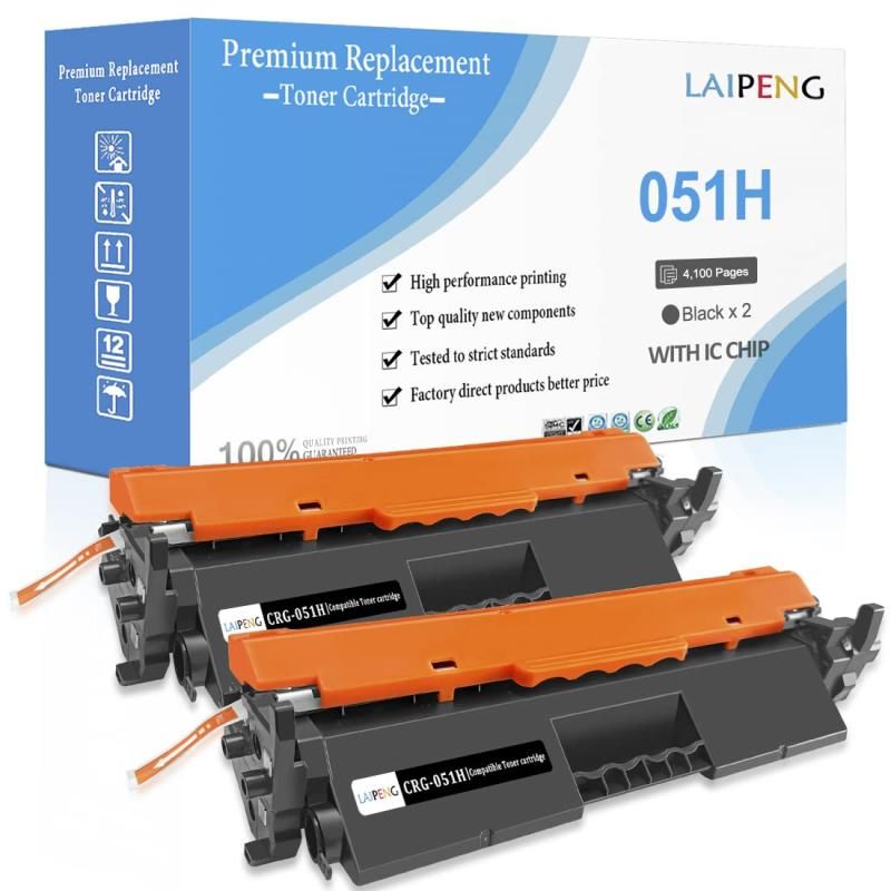 LAIPENG互換トナーカートリッジ 051H CRG-051H CRG051H (2パック ブラック) 大容量4100ページ 対応機種CANON キャノン Satera LBP160 LBP162