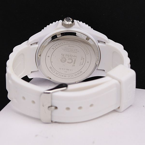 稼働 良品 アイスウォッチ QZ LO.WE.U.S.10 白文字盤 石付 ハート ラウンド レディース腕時計 SMD