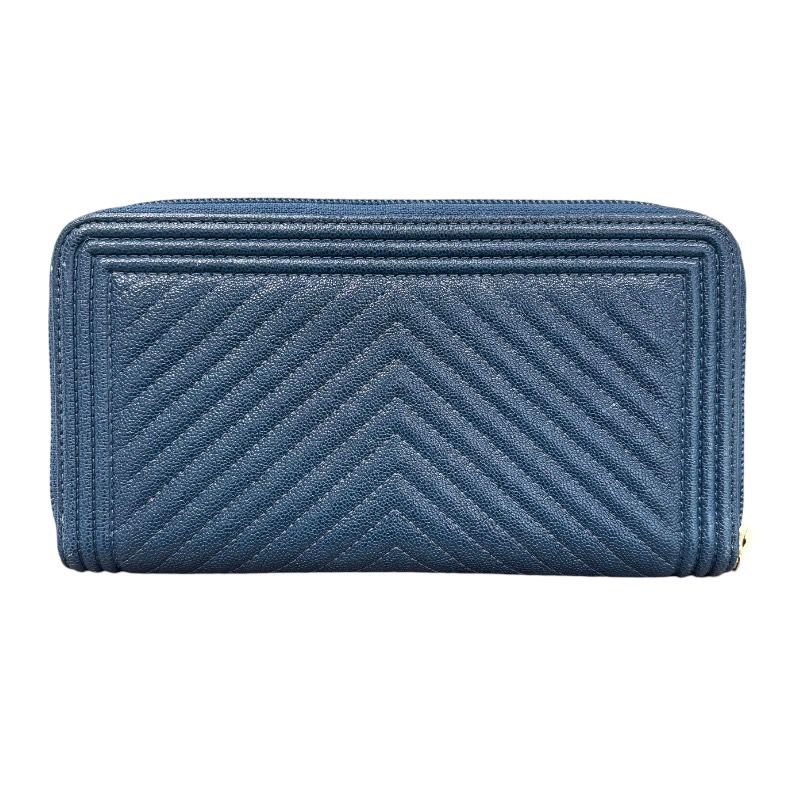 シャネル CHANEL ボーイシャネル Vステッチ ラウンドファスナー A80288 