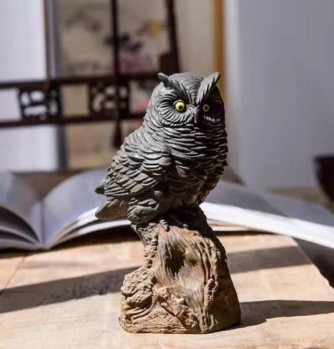 鉄製 フクロウ 書道具 文房具 装飾品 工芸品 美術品 置物 鉄製