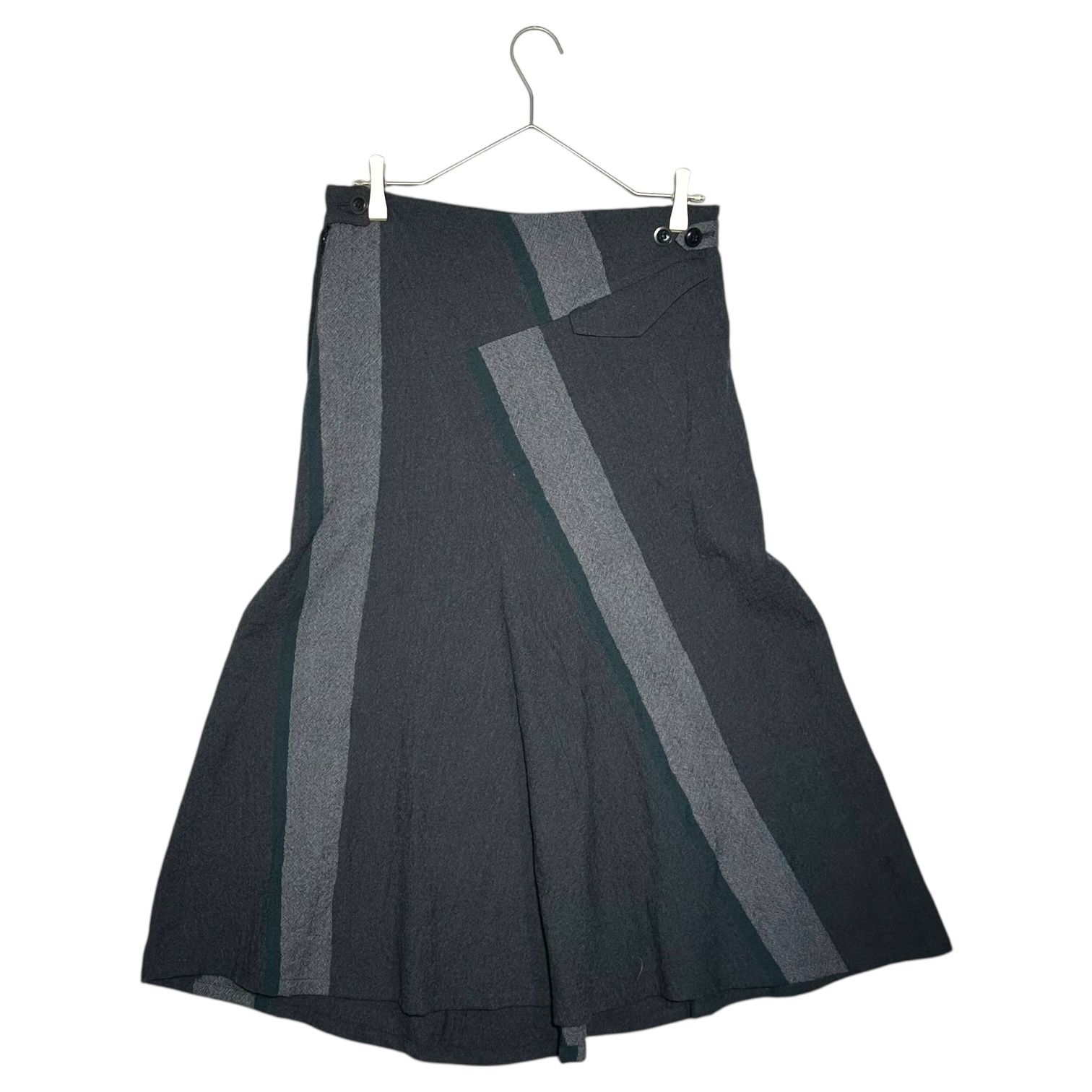 y's ワイズ アシンメトリー フレア ロングスカート Y's(ワイズ) Asymmetrical flare wool long skirt アシンメトリー