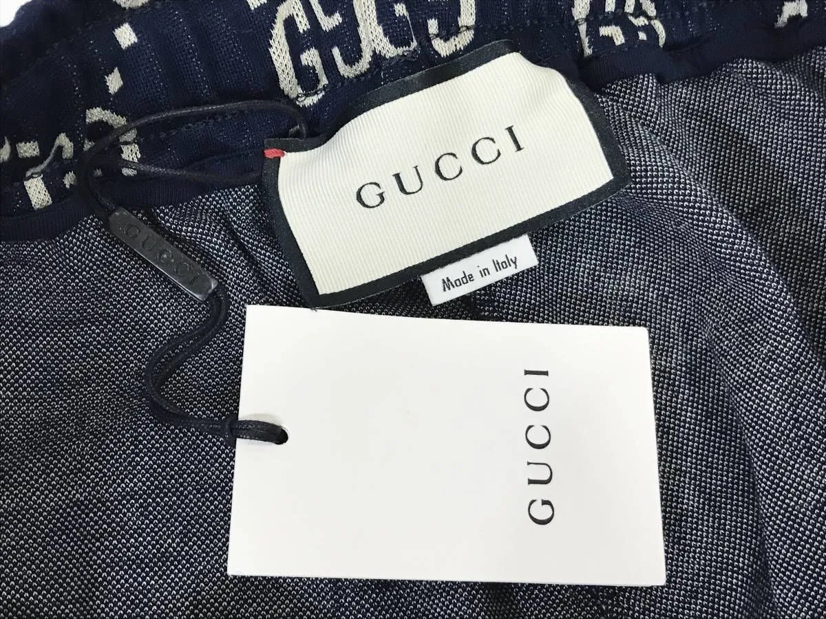 GUCCI グッチ GGジャカード ジョギングパンツ XS ネイビー トラック