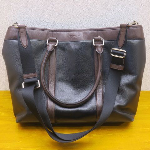 COACH コーチ ビジネスバッグ ブラック 肩掛け 2wayバッグ 斜め掛け