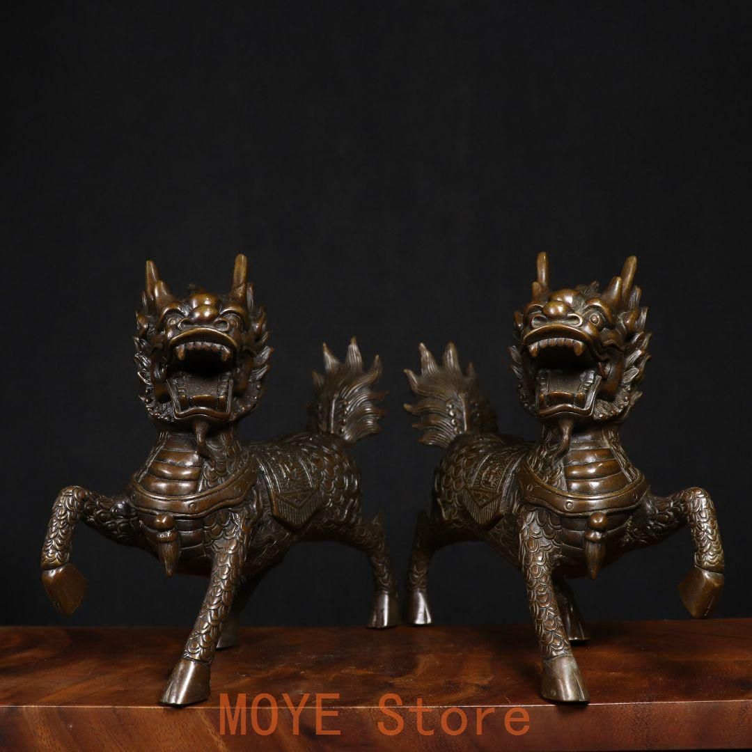 銅器 麒麟 風水グッズ  小物 装飾品 彫刻 工芸品 美術品 置物 54am46a54aa.jpg