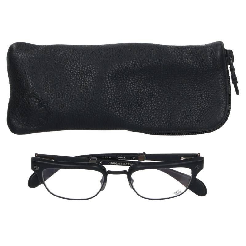 クロムハーツ CHUCK フレアニーテンプルBSフレアハーフリムサングラス  