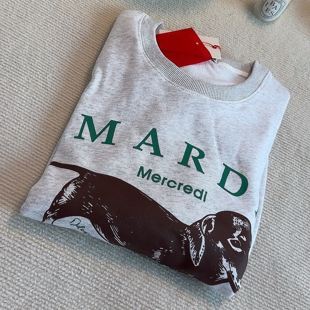 マルディメクルディ Mardi Mercredi トレーナー スウェット ダックスフンド GREY GREEN #29