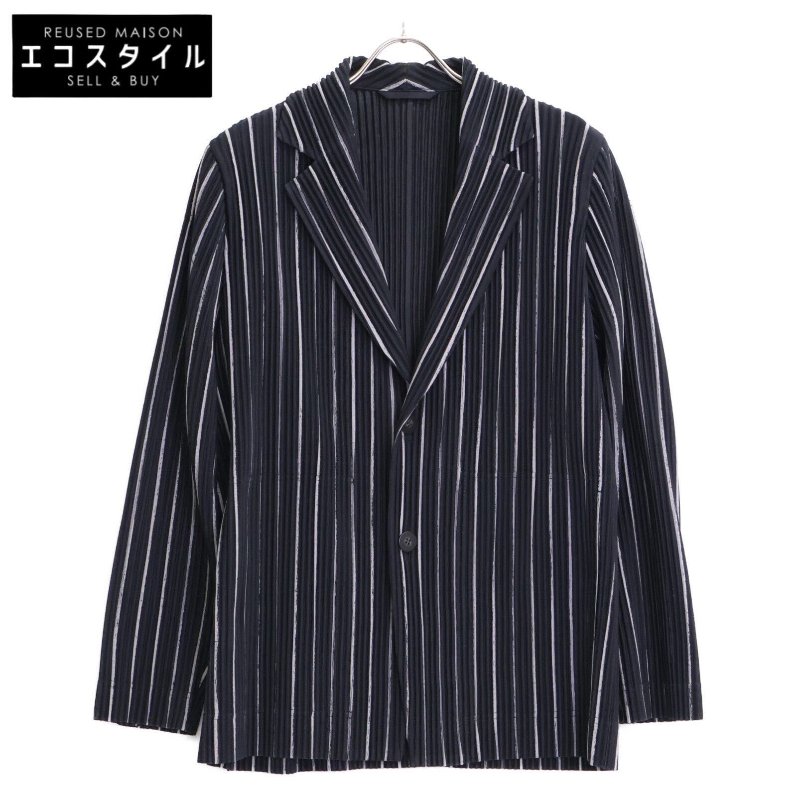 HOMME PLISSE ISSEY MIYAKE オムプリッセ イッセイミヤケ ﾌﾞﾗｯｸ|ｸﾞﾚｰ HP63JD179 ｼﾞｬｹｯﾄ 3