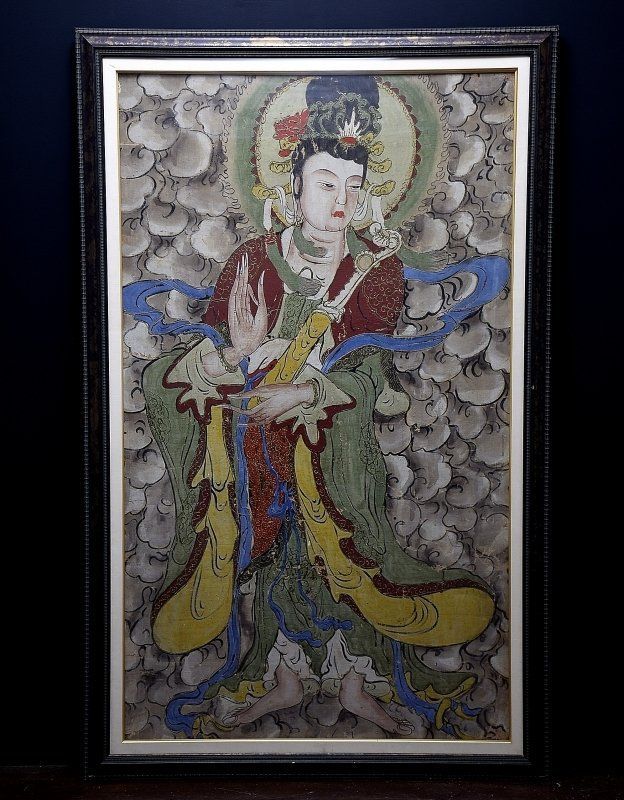 中国美術　絵画　古画　額装　布絵肉筆画　仏画　反弾琵琶図 中国美術 絵画 古画 額装 布絵肉筆画 仏画 反弾琵琶図 - メルカリ