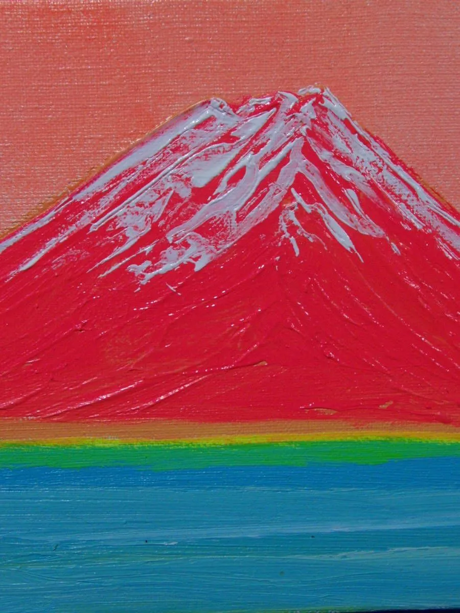 ≪国美協≫TOMOYUKI・友之、『雪の富士山月』、油彩画、SM号：22,7cm