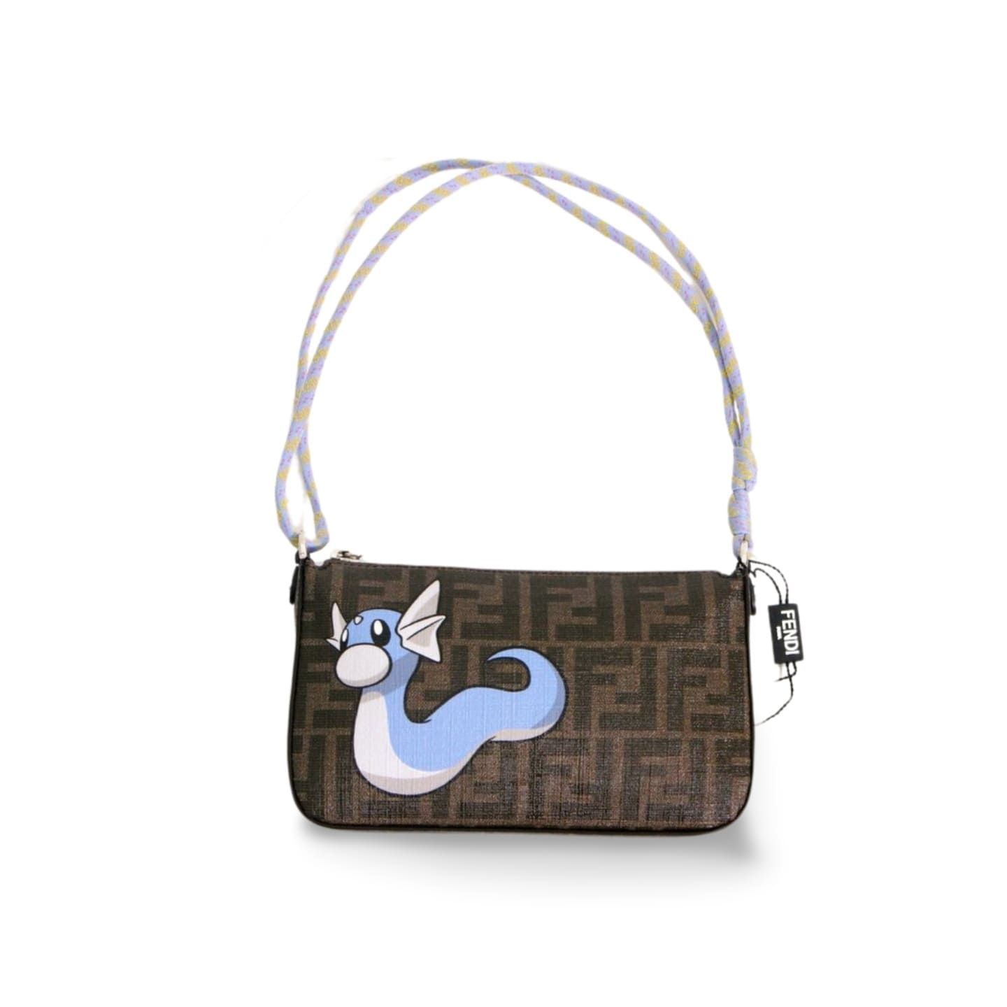 未使用品】FENDI フェンディ バゲット スリム クラッチ ミニリュウ ショルダー フェンディ フラグメント ポケモン ブラウンFF  ファブリックバッグ 989 - メルカリ