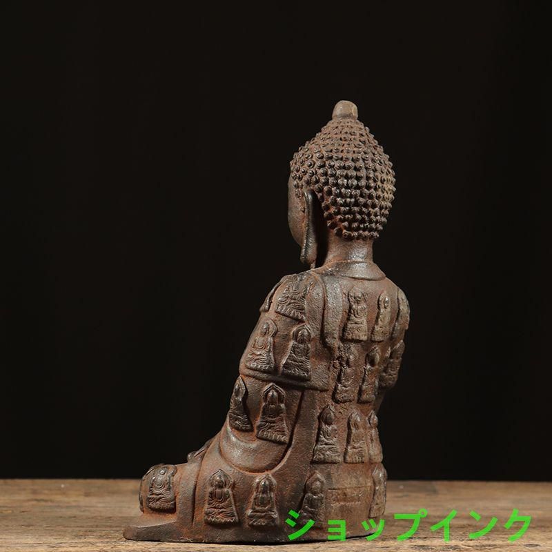 鉄器 鉄仏 千衣仏 釈迦牟尼仏坐像 仏教美術 工芸品 置物 【公式通販】